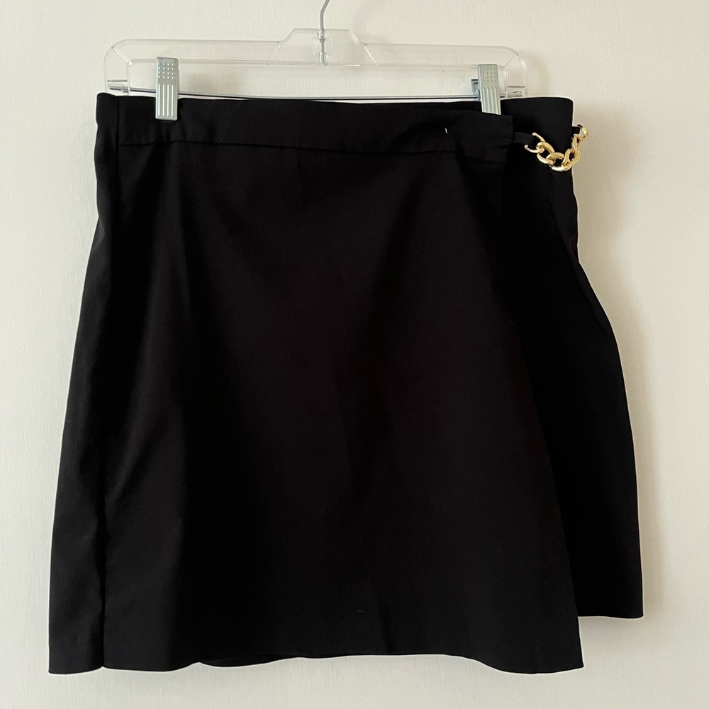 Black Mini Skirt with Gold Chain